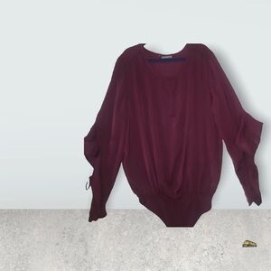 Beautiful Women’s Burgundy Bodysuit Express Brand Size S petite